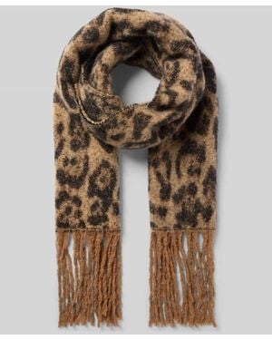 Kurt Beines Schal mit Fransen und Animal-Print Modell 'Cool' - Natur