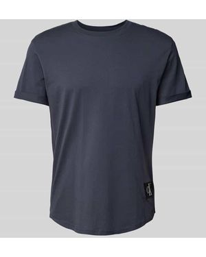 Calvin Klein T-Shirt Mit Label-Patch - Blau