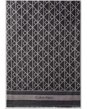 Calvin Klein Tuch aus Modal mit Allover-Logo-Muster - Schwarz
