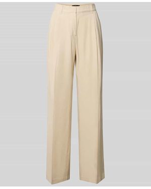 Zero Regular Fit Stoffhose Mit Bundfalten - Natur