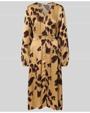 MSCH Copenhagen Midi-Jurk Met V-Hals, Model 'Clarette' - Metallic