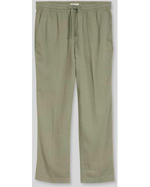 Tom Tailor Regular Fit Hose aus Viskose-Leinen-Mix - Grün