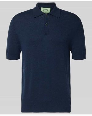 FTC Cashmere Slim Fit Poloshirt mit Kaschmir-Anteil - Blau