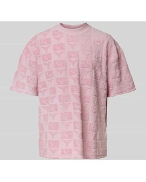 carlo colucci Loose Fit T-Shirt mit Stehkragen - Pink