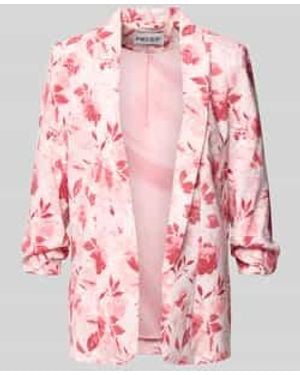 Pieces Regular Fit Lange Blazer Met All-Over Motief, Model 'Bosella' - Roze