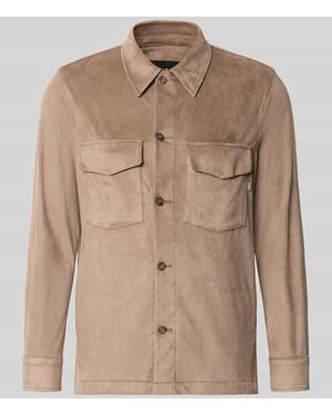 Cinque Regular Fit Hemdjacke mit Brusttaschen Modell 'Multi' - Natur