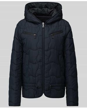 GIL BRET Regular Fit Steppjacke mit Kapuze - Blau