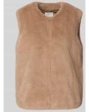 Fynch-Hatton Gilet Met Imitatiebont - Naturel