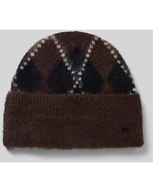 Opus Mütze mit Argyle-Muster Modell 'Arauta cap' - Schwarz