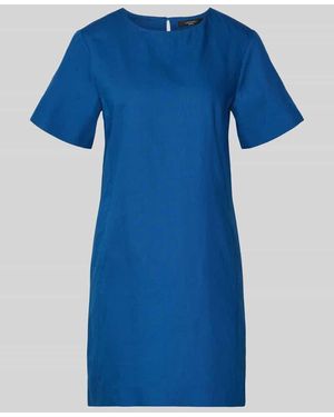 Weekend by Maxmara Mini-Leinenkleid aus Baumwoll-Leinen-Mix Modell 'ALOA' - Blau