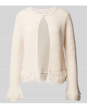 Hemisphere Cardigan aus Kaschmir mit Sturkturmuster - Natur