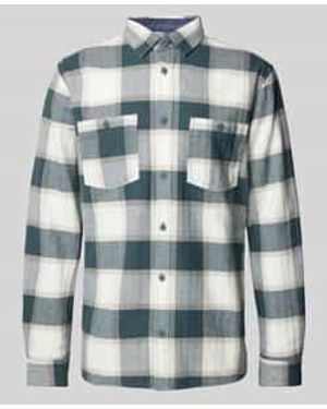 Tom Tailor Regular Fit Flanellen Overhemd Van Puur Katoen Met Ruitmotief - Blauw