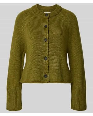 Marc O' Polo Loose Fit Cardigan aus Schurwoll-Mix - Grün
