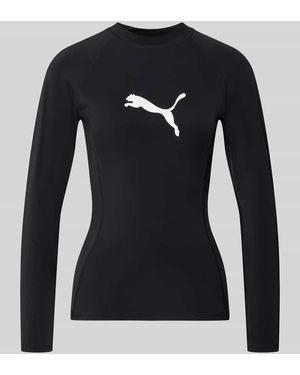 PUMA Badeshirt im langärmeligen Design Modell 'RASH GUARD' - Schwarz