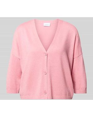 Comma, Relaxed Fit Cardigan aus Viskose-Mix in Strick-Optik - Pink