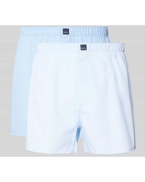 Christian Berg Men Relaxed Fit Boxershorts mit Label-Patch im 2er-Pack - Blau