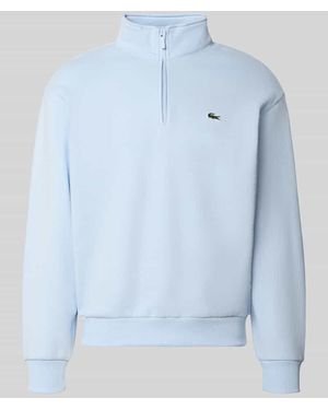 Lacoste Regular Fit Troyer aus Baumwoll-Mix - Blau