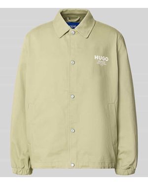 HUGO Regular Fit Bomberjacke / Blouson aus reiner Baumwolle Modell 'Biyo2631' - Natur