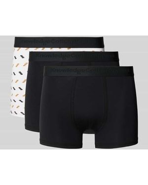 Knowledge Cotton Trunks mit Label-Bund im 3er-Pack - Schwarz
