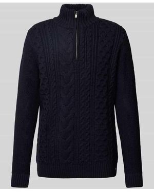 Superdry Strickpullover Mit Zopfmuster Modell 'Jacob' - Blau