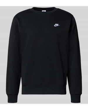 Nike Sweatshirt mit Label-Stitching und Rundhalsausschnitt - Blau