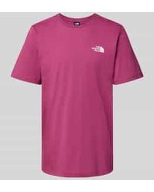 The North Face T-shirt Met Labelprint - Roze