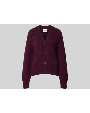 Closed Strickjacke aus Alpaka-Mix mit Woll-Anteil - Lila