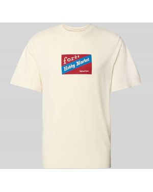 Forét T-Shirt aus Escorial Wolle mit Motiv-Print Modell 'HOBBY' - Natur