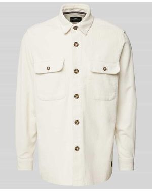 Fynch-Hatton Regular Fit Hemdjacke Mit Knopfleiste Modell 'Corduroy' - Natur