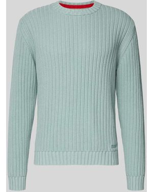 HUGO Regular Fit Strickpullover aus reiner Baumwolle Modell 'SRIBBEN_1' - Grün