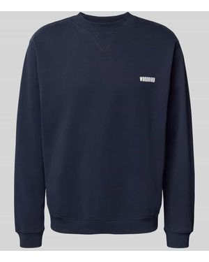 Woodbird Sweatshirt mit Label-Print Modell 'Cane Pho Crew' - Blau
