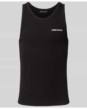 PEGADOR Tanktop Met Ribboorden - Zwart