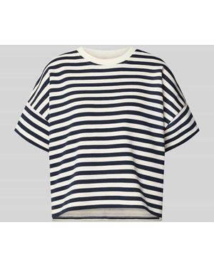 Closed Boxy Fit T-Shirt im Allover-Look - Blau