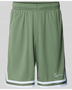 Karlkani Baggy Fit Shorts mit Strukturmuster - Grün