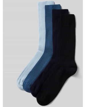 DillySocks Socken mit Strukturmuster Modell 'Ribbed Just Blue' im 4er-Pack - Blau