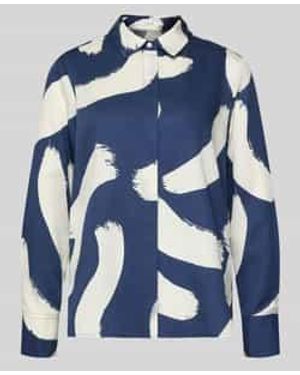 Opus Overhemdblouse Met Blinde Knoopsluiting, Model 'Fumira' - Blauw