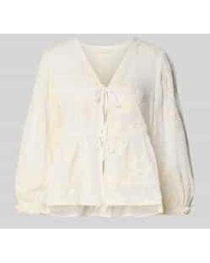 Apricot Blouseshirt Met V-Hals - Naturel