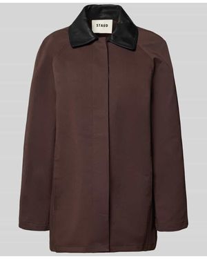 STAUD Trenchcoat mit Umlegekragen und verdeckter Knopfleiste - Braun