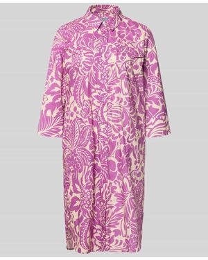 White Label Knielanges Hemdblusenkleid mit Brusttasche - Pink