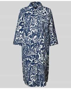 White Label Knielange Overhemdjurk Met 3/4-mouwen - Blauw