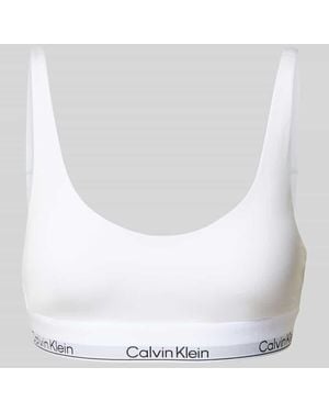 Calvin Klein Bralette mit Logo-Stitching - Weiß