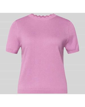 Zero Strickshirt mit Rundhalsausschnitt mit Wellensaum - Pink