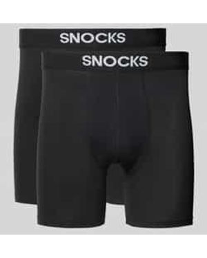 Snocks Boxershort Met Elastische Band Met Label - Zwart
