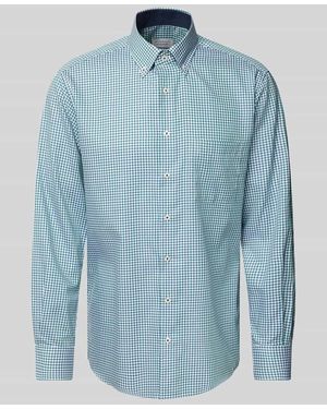 Eterna Regular Fit Businesshemd mit Button-Down-Kragen - Blau
