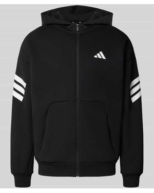 adidas Regular Fit Sweatjacke mit Känguru-Tasche - Schwarz
