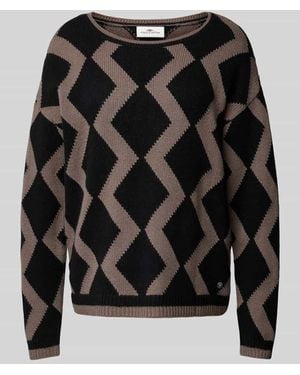 Fynch-Hatton Oversized Strickpullover Mit Gerippten Abschlüssen - Schwarz