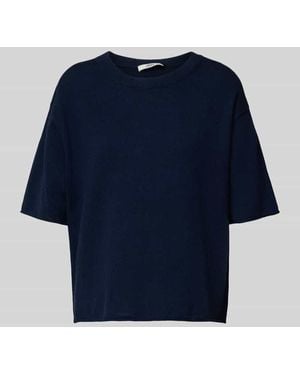 0039 Italy Strickshirt aus Kaschmir-Mix Modell 'Ines' - Blau