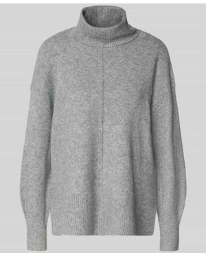 Pieces Regular Fit Rollkragenpullover mit Woll-Anteil Modell 'MALOU' - Grau