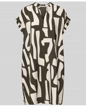 Opus Knielanges Kleid mit Tunikakragen Modell 'Wulana dune' - Weiß