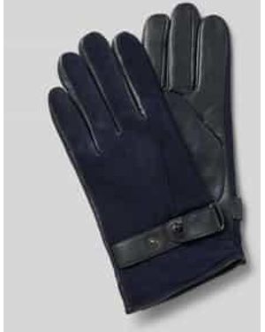 Joop! Handschoenen Van Geitenleer Met Riem En Drukknoopsluiting - Blauw